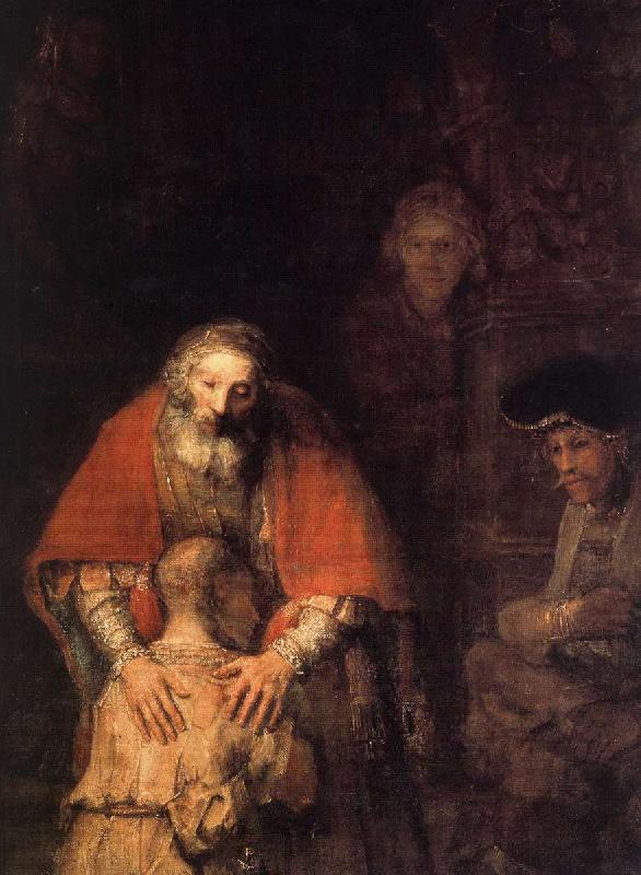 REMBRANDT Harmenszoon van Rijn The Return of the Prodigal Son (detail) oil painting picture